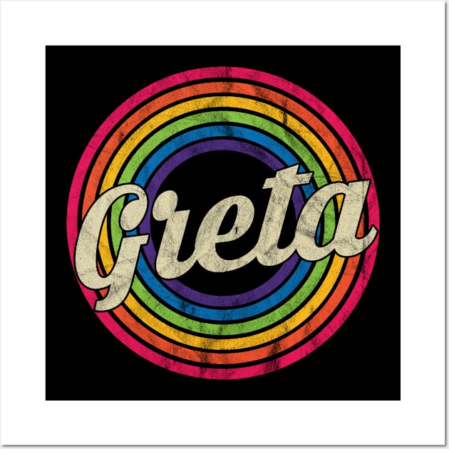 Greta - Retro Rainbow Faded-Style Wall Art by MaydenArt